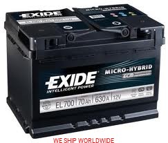 AKUMULATOR EXIDE  EL700 70Ah 630A  START STOP  MICRO-HYBRID ECM  WROCLAW